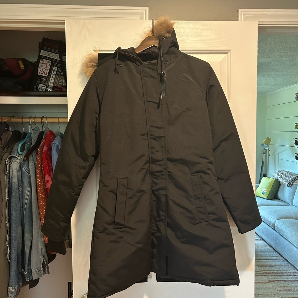 Canada Goose Black Puffer Jacket with Fur Trim